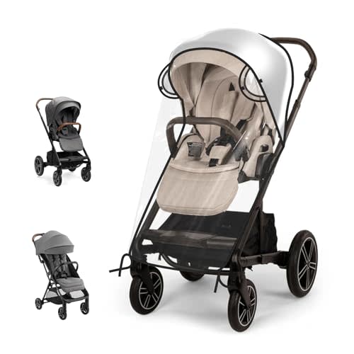 Stroller Rain Cover Compatible with Nuna Stroller, Universal Waterproof Windproof Plastic Stroller Cover for Rain and Snow, Breathable Baby Stroller Weather Shield for Nuna & Most Standard Strollers