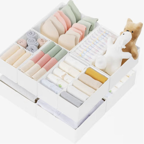 Amazon.com: Criusia Drawer Organizer Clothes, 10 Pack Dresser Organizer for Baby Clothes, Underwear, Sock- Foldable Closet Organization and Storage Dividers Bins for Nursery, Bedroom (White)