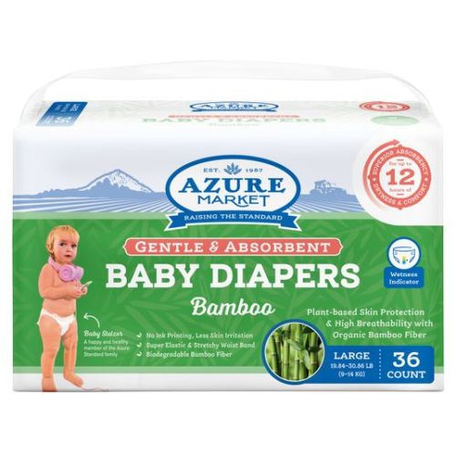 Baby Diapers, Biodegradable Bamboo, Large, 36 ct