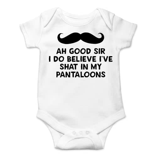 AW Fashions Ah Good Sir, I Do Believe I've Shat My Pantaloons Baby Bodysuit Cute Boy Girl Newborn Outfit