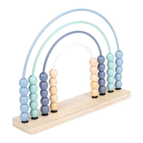 Wooden Rainbow Abacus for Toddlers, Wooden Montessori Abacus Toy, 2 in 1 Rainbow Counting Beads Frame, for Intelligence Game Gift Nursery Decor, blue