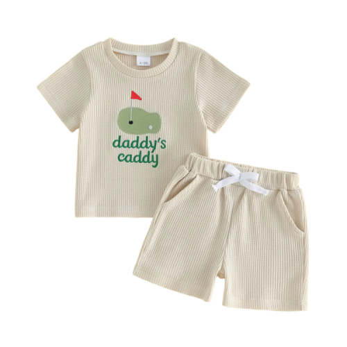 DADDY'S CADDY Waffle Knit Outfit - Hazel & Bo
