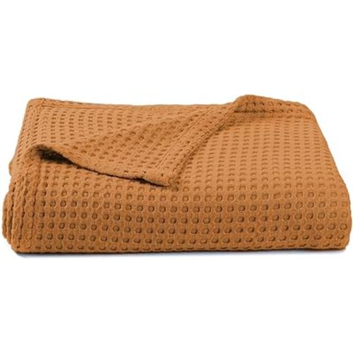 Kloovete 36” X 40” Inches Cooling Baby Waffle Weave Blanket, Ultra-Soft Lightweight Receiving Blanket for Newborn, Breathable Comfortable Baby Swaddle Blanket for Boys and Girls(Golden Amber)