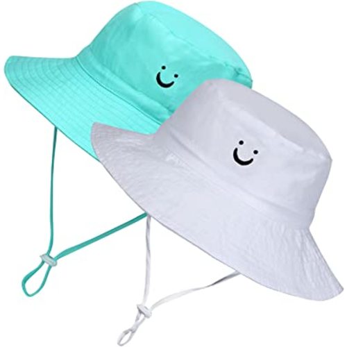 MaxNova Toddler Sun Hat Smile Face UPF 50+ Baby Bucket Hat for Boys Girls 0-5 Years