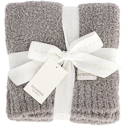 Saranoni Bamboni Luxury Baby Blanket | Cozy & Soft Plush Receiving Blankets | Perfect for Girls & Infant Baby Boy Blankets | Gray - 30” x 40”