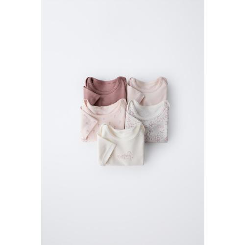 FIVE-PACK OF SWAN BODYSUITS - Pink | ZARA United States
