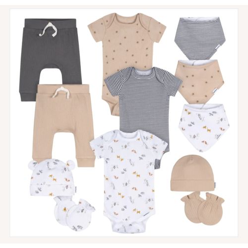 12-Piece Baby Neutral Safari Everyday Basics Gift Set – Gerber Childrenswear