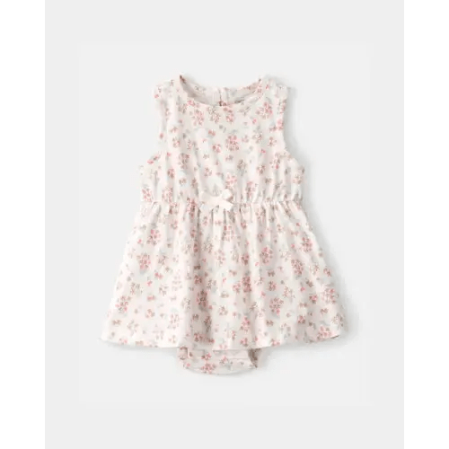 Baby Girl Floral Sleeveless Bodysuit Dress - Ivory | Carter's