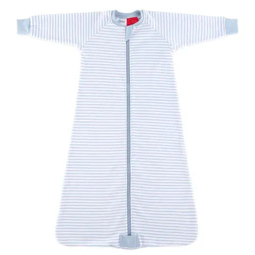 4Baby Sleepbag Long Sleeve 1 Tog Blue Pinstripe Size 3-12 Months | Baby Bunting AU