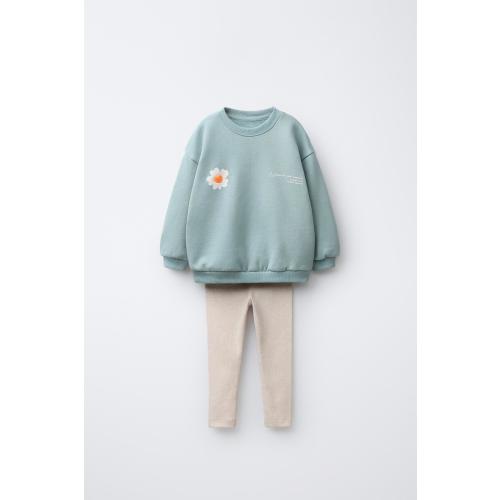 SWEATSHIRT AND LEGGINGS SET - Blue / Green | ZARA Canada
