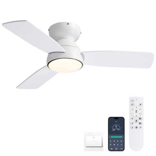 32 In. Modern Dimmable LED Low Profile Ceiling Fan With Remote - 32''
