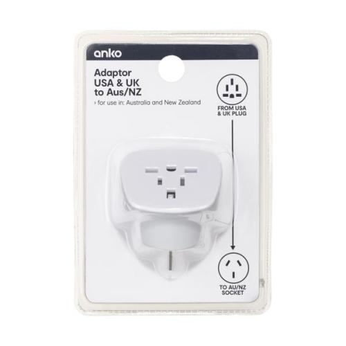 Reverse Travel Adaptor, UK & USA - Anko