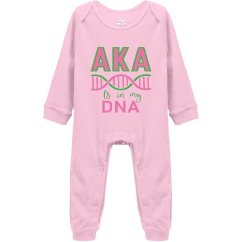 AKA is in My DNA Baby Bodysuit Unisex Infant Long Sleeves Short Sleeves Bodysuits