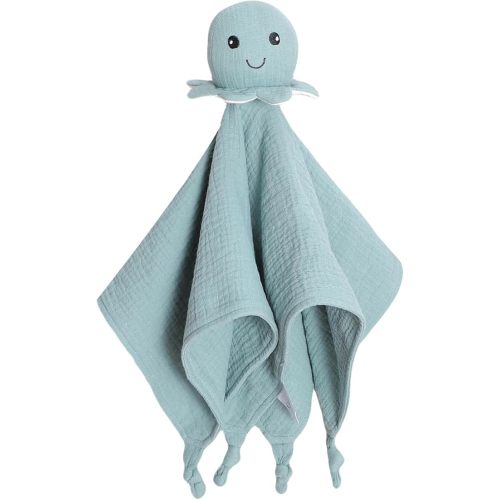 Organic Cotton Muslin Loveys for Babies,Security Blankets for Baby Lovey,Unisex Baby Essentials Neutral,Baby Registry Search,Newborn Baby Gifts for Boys and Girls(Green)