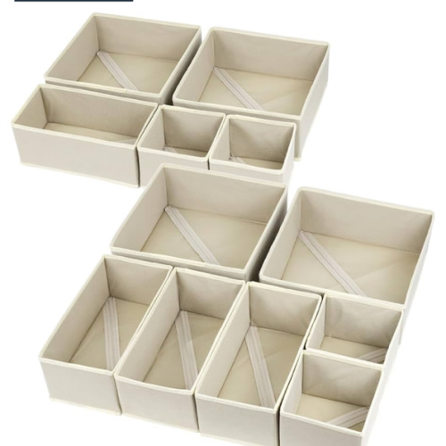 12 Pack Drawer Organizers, Drawer Dividers Storage Bins, Foldable Drawer Organizers for Clothing, Cloth Clothes Drawer Organizer for Underwear,Folded Clothes,Baby Clothing,Socks,Bra,Towels,Ties: Open Storage Bins: Amazon.com.au