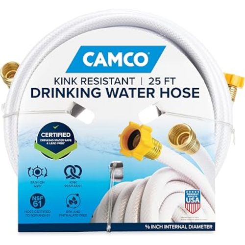Camco TastePURE 25-Ft RV Drinking Water Hose - Made in the USA