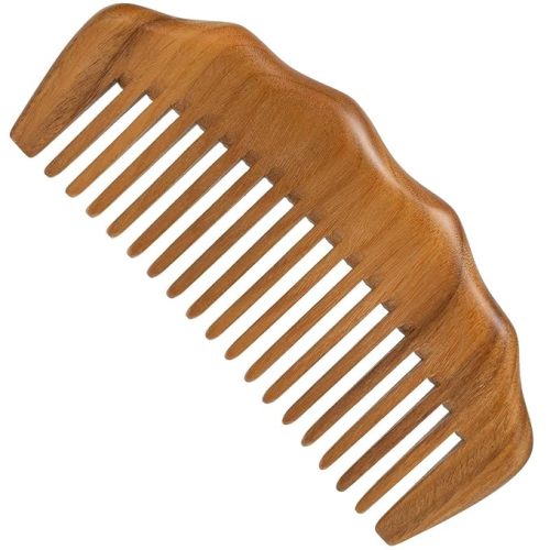 Wooden Comb for Hair Growth, Labor Comb for Pain Relief, Wide Tooth for Wavy Hair