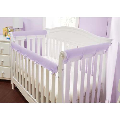 Purple 3-Piece Padded Baby Crib Rail Cover Set