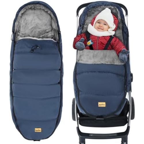 Zooawa Stroller Bunting Bag Universal, Waterproof Baby Stroller Footmuff, Christmas Gift Stroller Sleeping Bag for Cold Weather, Extra Thick, Fits 6-36 Months Baby, Dark Blue