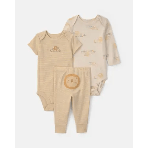 Baby 3-Piece Lion Bodysuit & Pant Set - Yellow/Ivory | Carter's