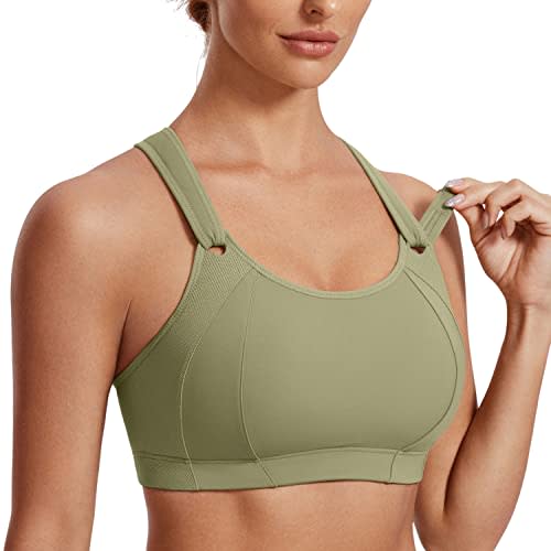 SYROKAN Women's Sports Bra Front Adjustable Padded | High Impact, Racerback, Wireless, Plus Size, Full Coverage, Running Bra