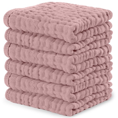 Muslin Washcloths in Mauve – Comfy Cubs