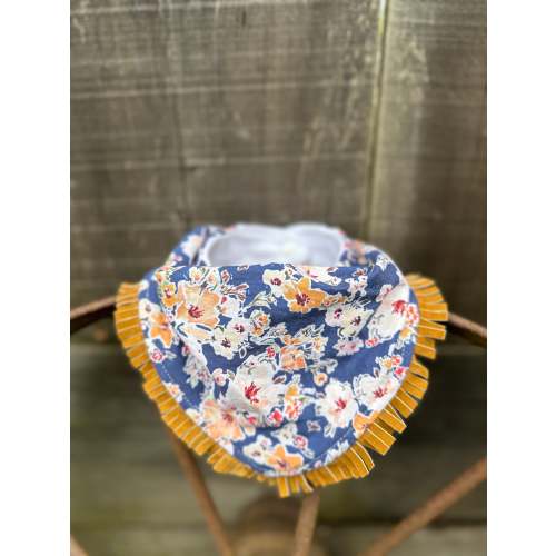 Blue Springtime Floral Buckaroo Baby Bib