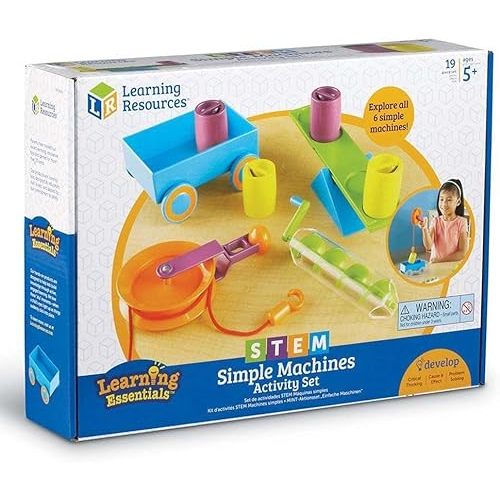 Learning Resources STEM Simple Machines Activity Set, Hands-on Science Activities, 19 Pieces, Ages 5+