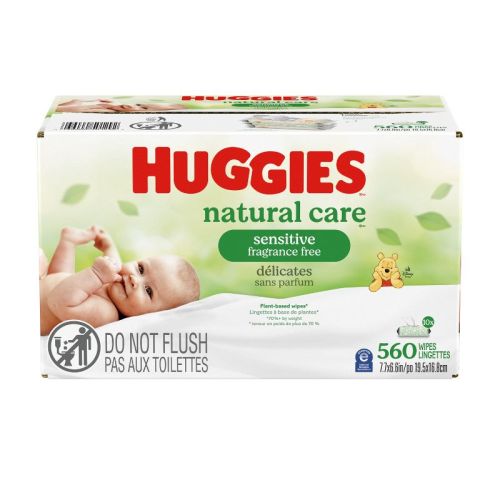 Huggies Care Sensitive Unscented Baby Wipes- 10 pack (560ct total wipes): Alcohol-Free, Hypoallergenic, Non-Toxic
