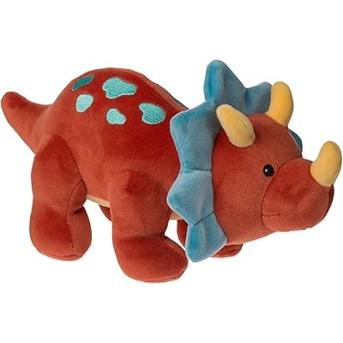 Mary Meyer Stuffed Animal Smootheez Pillow-Soft Toy, 10-Inches, Red Triceratops Dinosaur