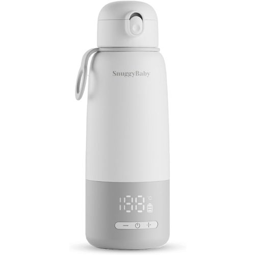 SNUGGYBABY Portable Milk Warmer for Travel, Rechargeable Baby Bottle Warmer On The Go with Dual Heating Modes for Breast Milk & Formula, Fast Heating, Leak-Proof, Built-in Pressure-Release Vents