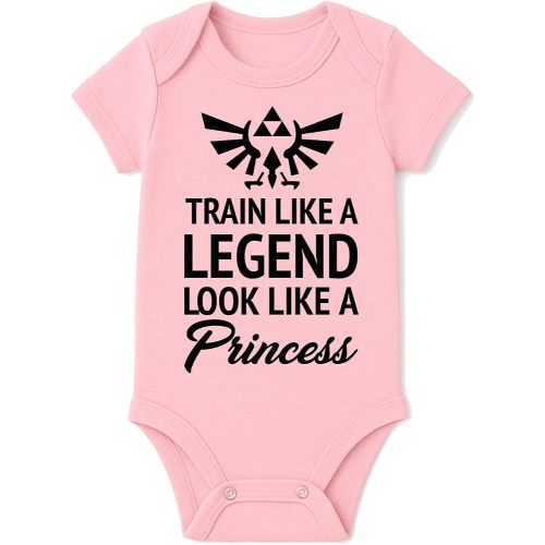 Brain Juice Tees Train Like A Legend Look Like A Princess Baby One Piece (12 Month, Azalea)