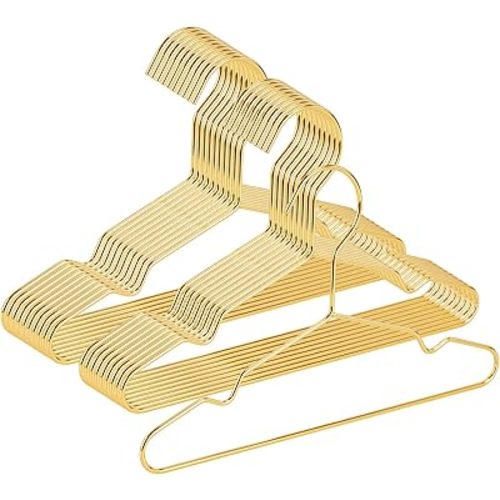 VWV Gold Hanger, 20 Pack 9.84 Inch Kids Baby Metal Hanger, Sturdy Baby Hangers for Wardrobe, Space Saving Toddler Hangers