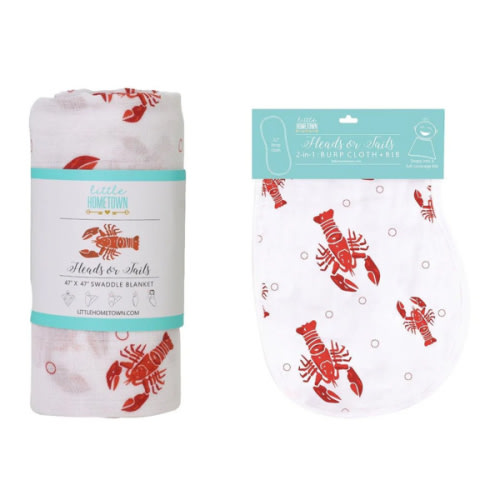 Gift Set: Baby Muslin Swaddle Blanket & Burp Cloth Combo – Little Hometown