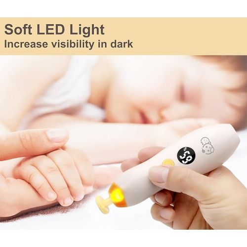 Royal Angels Rechargeable Baby Nail Trimmer 22 in 1, Safe Electric Baby Nail File, Extra 13 Replacements, Baby Nail Kit, Nail Clippers, Newborn Toddler Toes Nails, Trim Polish (Rechargeable, Mango)