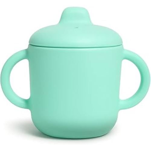 Premium Silicone Baby Straw Cup 5 floz, BPA-Free Food-Grade Silicone Sippy Cup for Infants and Toddlers 6months+, Leak-Resistant, Durable, Easy-Grip Training Design (Green)