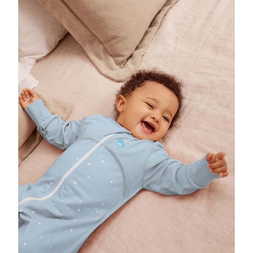 Sleep Suit Long Sleeve 1.0 TOG Cotton Powder Blue Twinkle