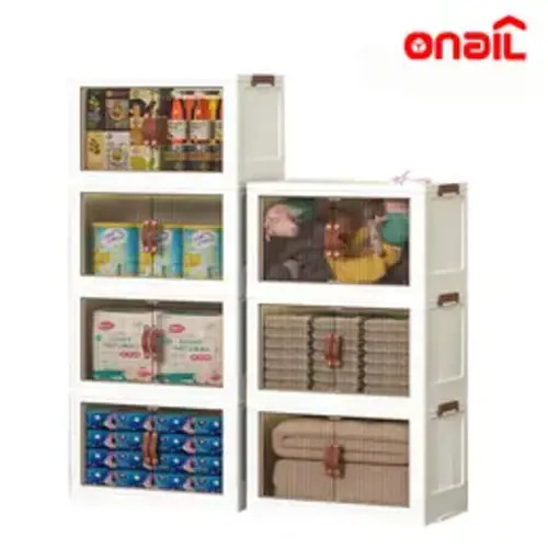 ONAIL 128QT Stackable Plastic Foldable Storage Bins with Lid, Magnetic Doors, 360-Degree Wheels - Eco-Friendly Organizers for Bedroom, Foldable Organizer Boxes for Jewelry, Books, Beauty, Garage (Multi-Size Option Available) - TikTok Shop