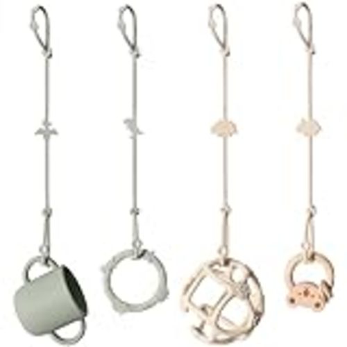 Amazon.com : Eoopoon 4 Pack Toy Safety Straps, Stretchable Silicone Pacifier Chains, Adjustable Baby Bottle Toy Teethers Harness Strollers Straps for High Chair, Hanging Baskets, Cribs, Car Seat, Shopping Trolley : Baby