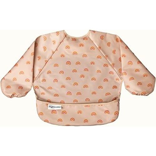 Tiny Twinkle Long Sleeve Bib for Babies & Toddlers – Waterproof Smock Bib for Eating – Machine Washable & Mess-Proof, Baby Feeding Essential & Shower Must-Have(Boho Rainbow, 6–24M)