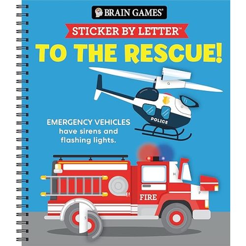 Brain Games - Sticker by Letter: To the Rescue Spiral-bound – September 15, 2023