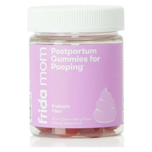 Frida Mom Postpartum Gummies for Pooping, Fiber Supplement for Postpartum, Berry Flavored