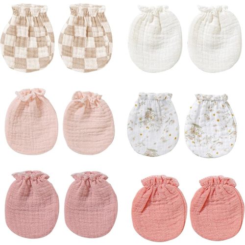 Baby Mittens Newborn No Scratch, Cotton Infant Gloves 0-6 Months