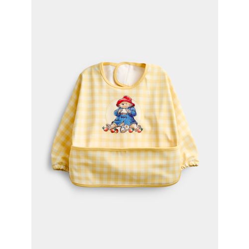 Yellow Gingham Paddington Sleeved Bib | JoJo Maman Bébé USA
