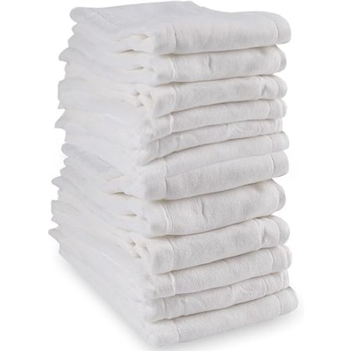 Prefold Cloth Diapers - Premium Cotton, Fasoar 3 Ply Environmental Friendly Baby Washable Diaper Covers for Babies to Toddlers Multi-Use (10-35 lbs) 12 Count