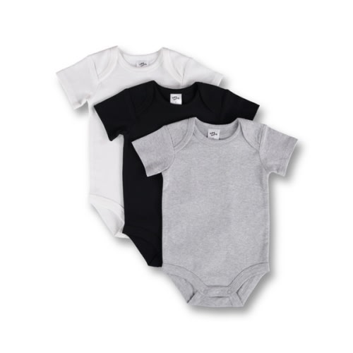 Black Baby 3 Pack Short Sleeve Bodysuit | Best&Less™ Online