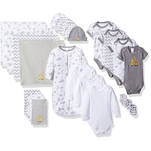 Spasilk Baby Essential 23 Piece Layette Set for Newborns and Infants, 0-6 Months, Grey Celestial