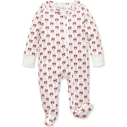 Blissful Bows Fitted One-Piece Pima Cotton Pajamas