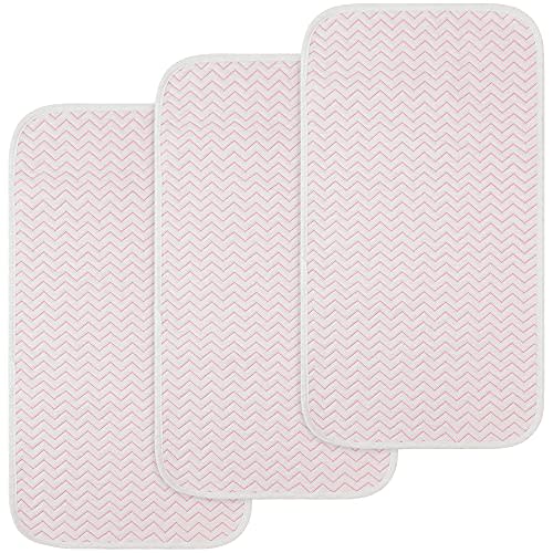 BlueSnail Ultra Soft and Absorbt Quilted Fiber Waterproof Changing Pad Liner 3pk (Pink)