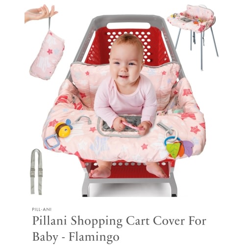 Pillani Shopping Cart Cover for Baby - Flamingo